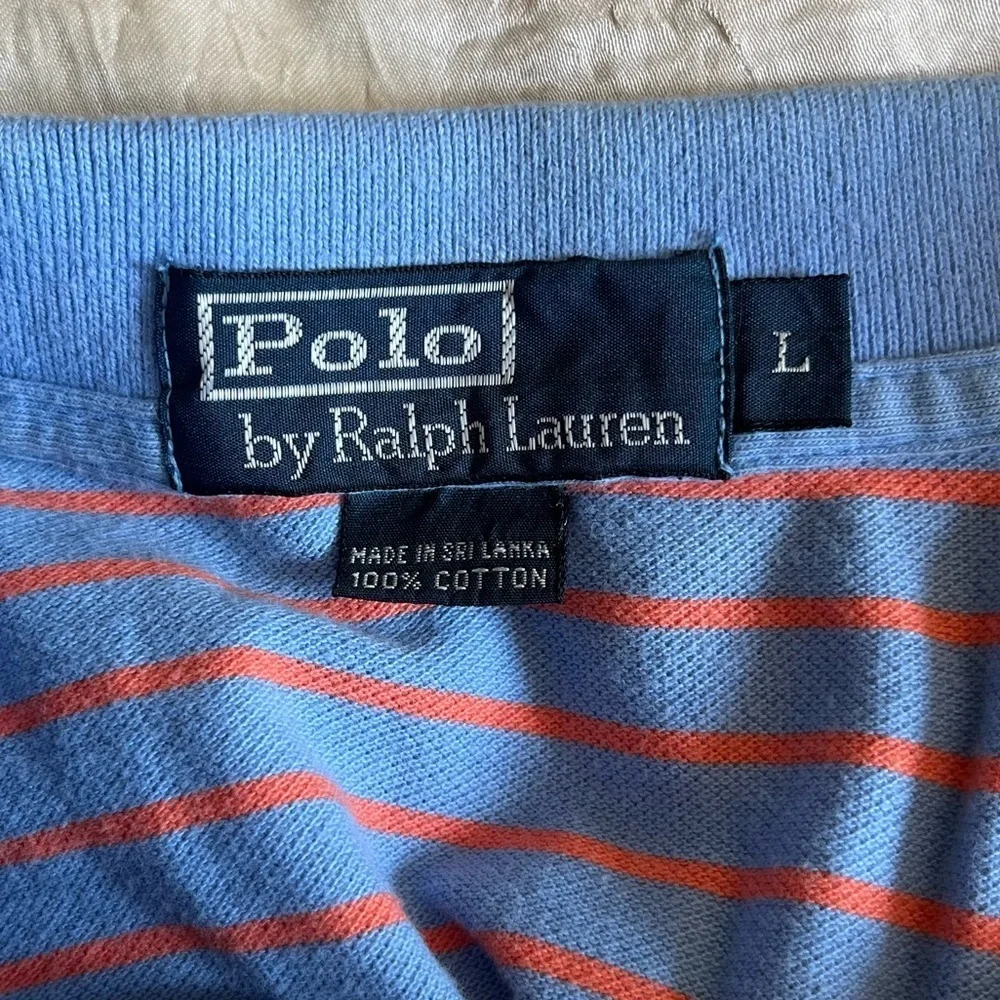 Ralph Lauren Sky Blue with Orange Stripes Polo Shirt